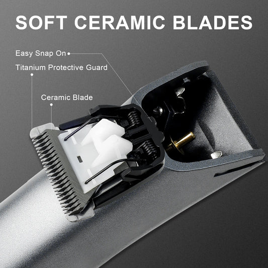 Waterproof Electric Groin & Body Hair Trimmer for Men – Replaceable Ceramic Blade, Cordless Rechargeable Groomer
